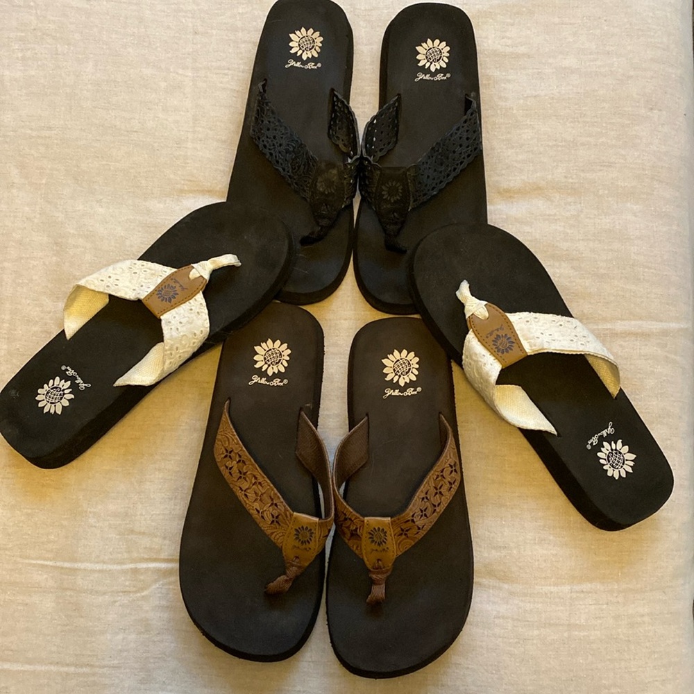 Three pairs of YellowBox Sandals~ Size 9